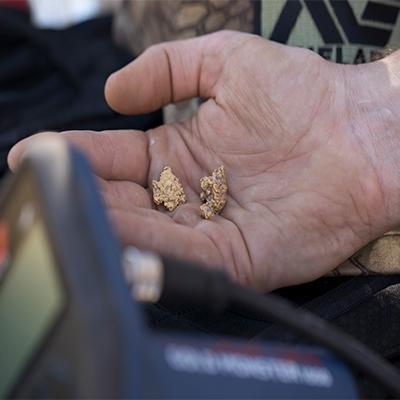 Metal detecting for gold nuggets