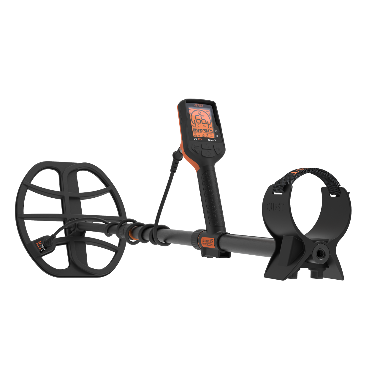 QUEST X10 IDmaxX Metal Detector with 11x10" Blade11 Waterproof Search Coil
