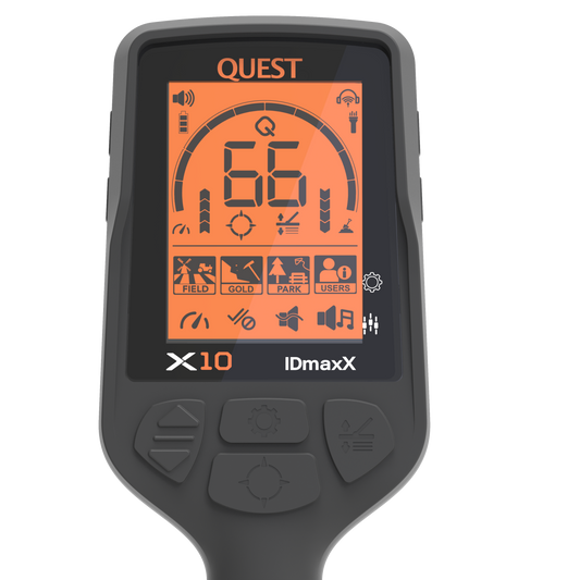 QUEST X10 IDmaxX Metal Detector with 11x10" Blade11 Waterproof Search Coil