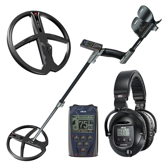 XP Deus Full Metal Detector with 11" Search Coil, Remote Control and WS5 Headphones