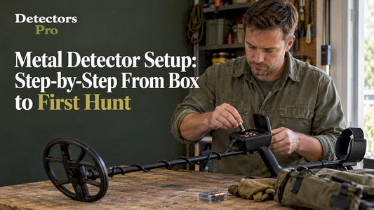 Hobbyist loading batteries into metal detector