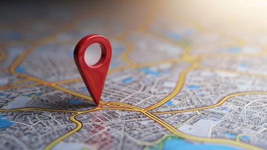 map with red location marker on top