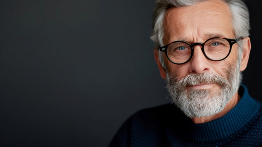 elderly man looking straight at the camera