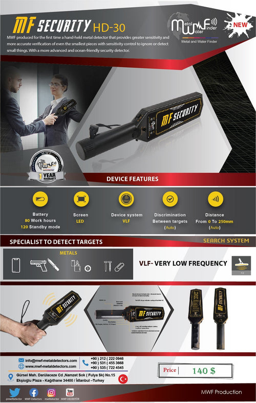MWF MF Security - HD30 Metal Detector