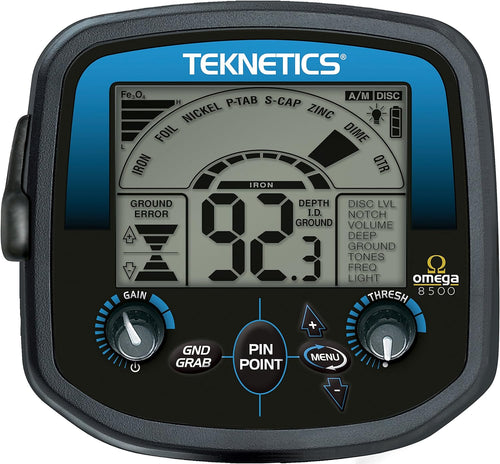 Teknetics Omega 8500 Metal Detector with 10" Concentric Waterproof Search Coil