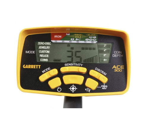 GARRETT Ace 300 Metal Detector with 7"x10" Waterproof Search Coil
