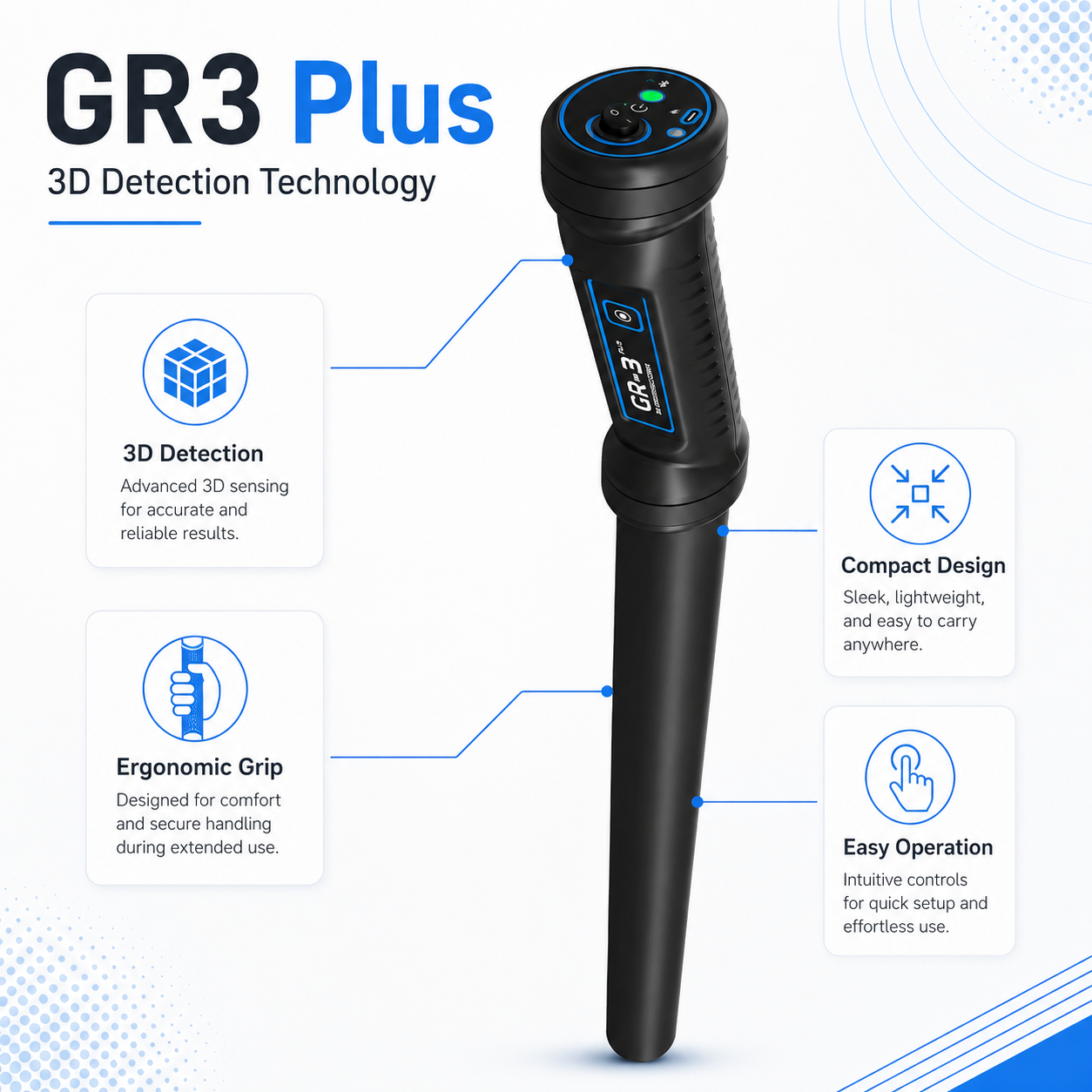 GROUNDTECH GR3 Plus Deep Seeking 3D Metal Detector - Dual Sensor