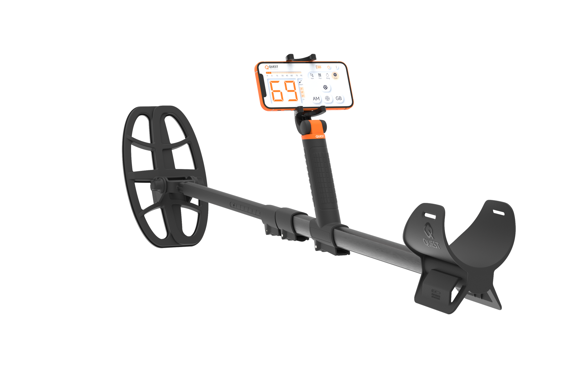 Quest Air Metal Detector with 9x5" Waterproof Search Coil