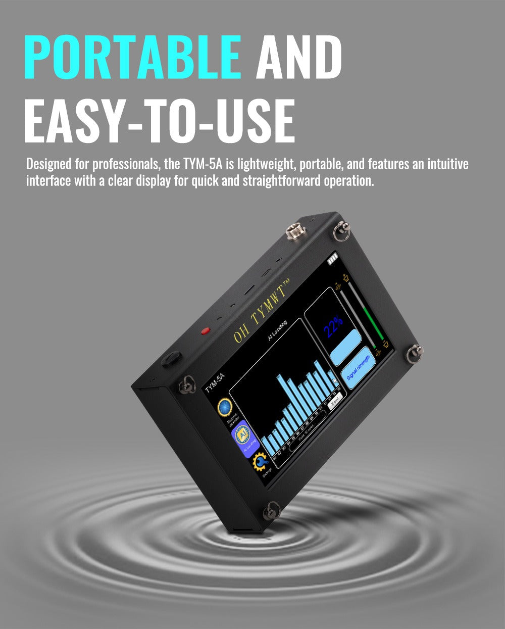 PQWT TYM-5A Pipeline Leakage Plumbing Tools Acoustic Device Underground Walls Pipe Water Leak Detector