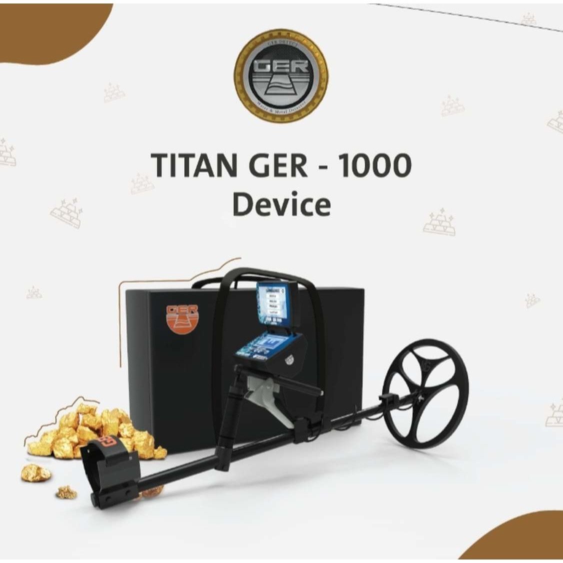 GER Detect Titan 1000 Long Range Metal Detector with 8" and 17" Coils - Five Search Systems