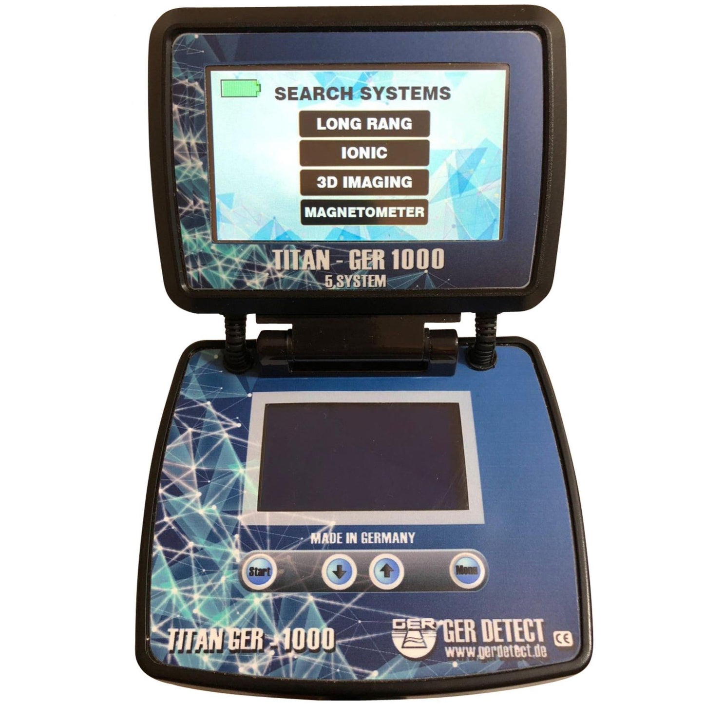 GER Detect Titan 1000 Long Range Metal Detector with 8" and 17" Coils - Five Search Systems